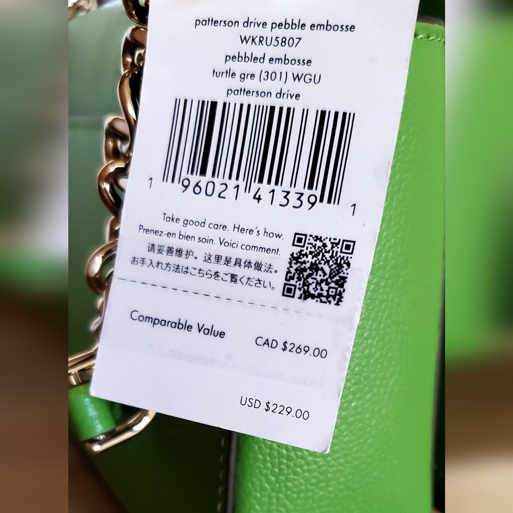 Kate Spade Patterson Dr. Turtle Green Convertible Mini Bag, NWT - Picture 13 of 16